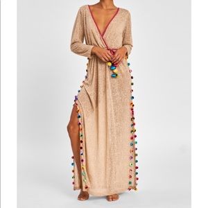 PITUSA Santorini Dress in Nude Size Petite